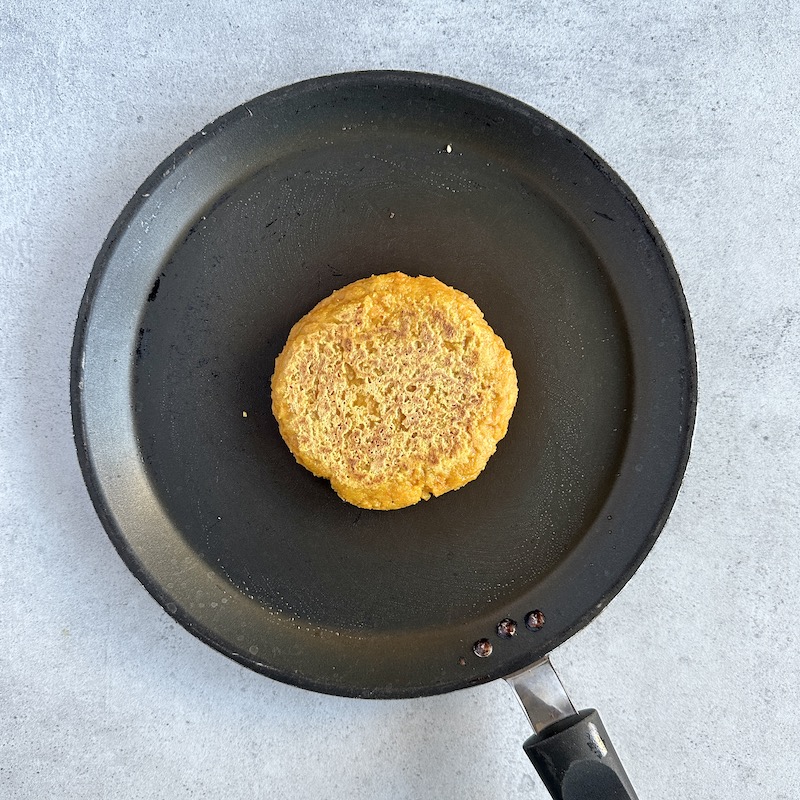Troisème étape cuisson de la galette végétarienne